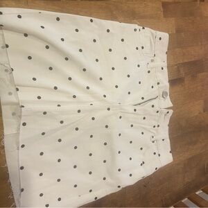 Tinsel White Skirt with Black Dots
